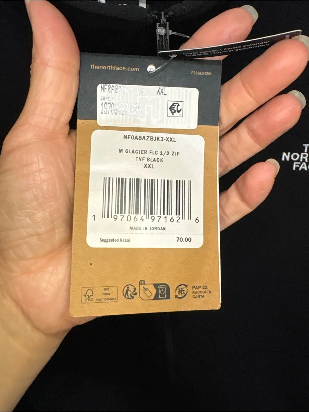 The North Face GLACIER FLC 1/2 ZIP TNF BLACK XXL